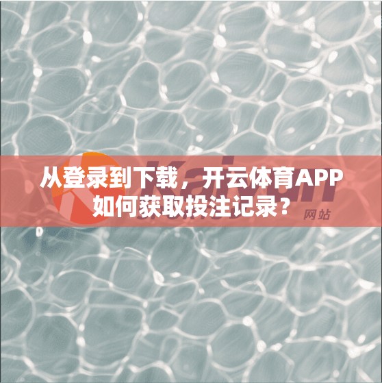 从登录到下载,开云体育APP如何获取投注记录?