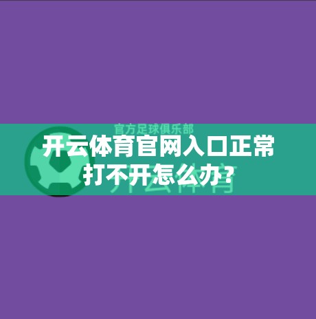 开云体育官网入口正常打不开怎么办？